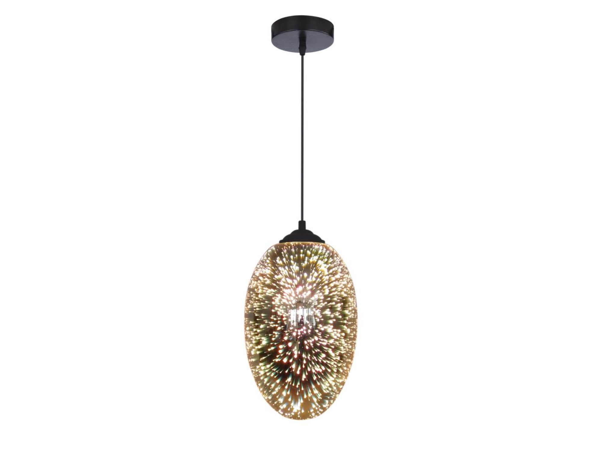 Lampa wisząca Helasena bursztynowa szklana kula 20 cm na białym tle