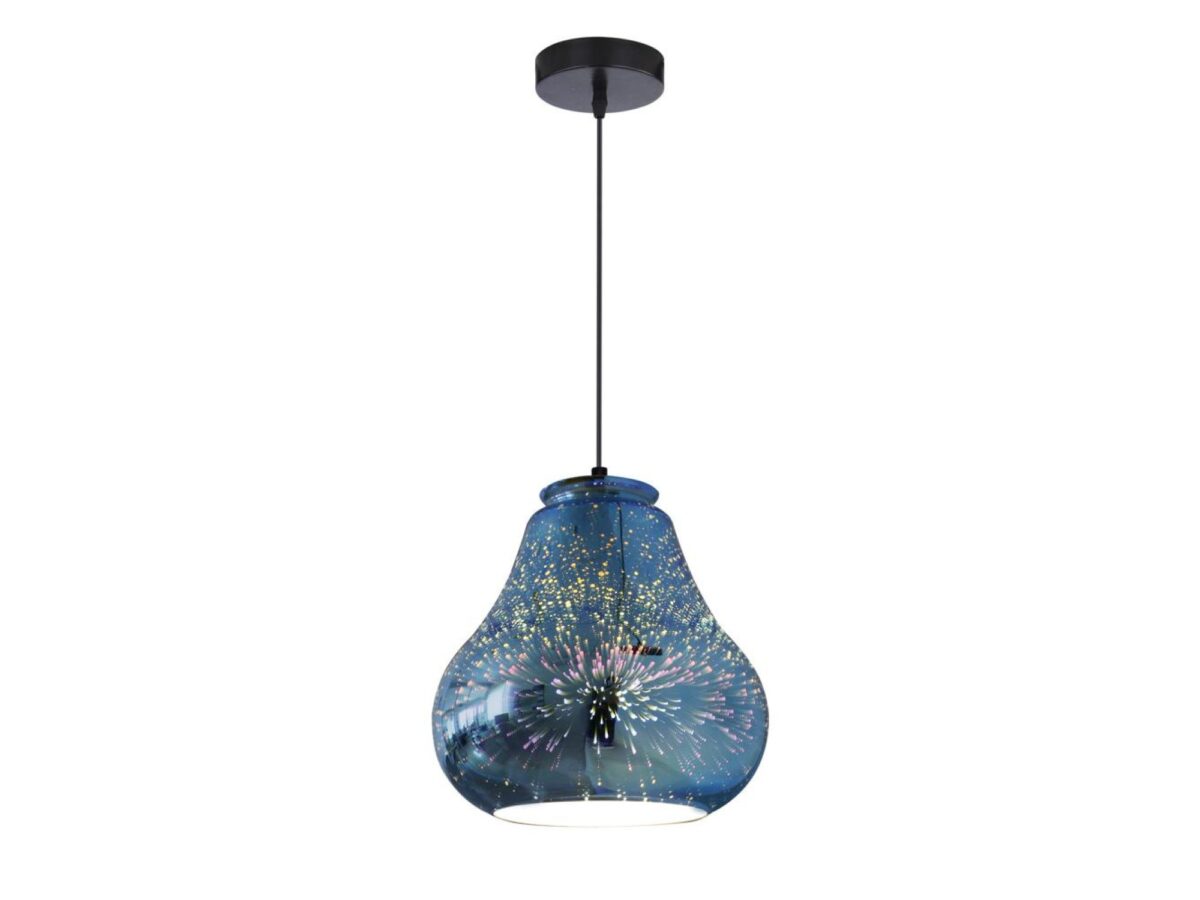 Lampa wisząca Helasena 19 cm niebieska z efektem 3D