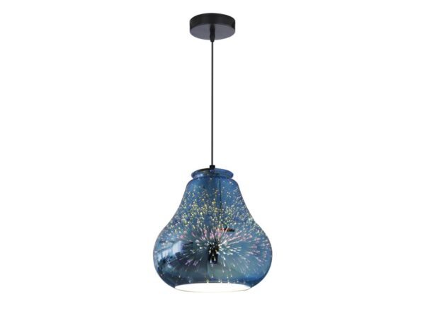 Lampa wisząca Helasena niebieska 19 cm szklany klosz 3D