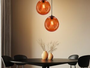 Miniaturka 7 - Lampa wisząca Helaveta pomarańczowa w aranżacji wnętrza