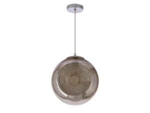 Miniaturka 10 - Lampa wisząca Helaveta w kolorze patyny, szklany klosz na białym tle