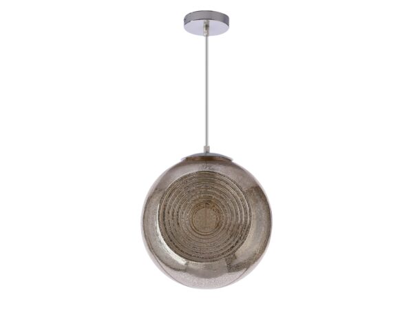 Lampa wisząca Helaveta w kolorze patyny, szklany klosz na białym tle