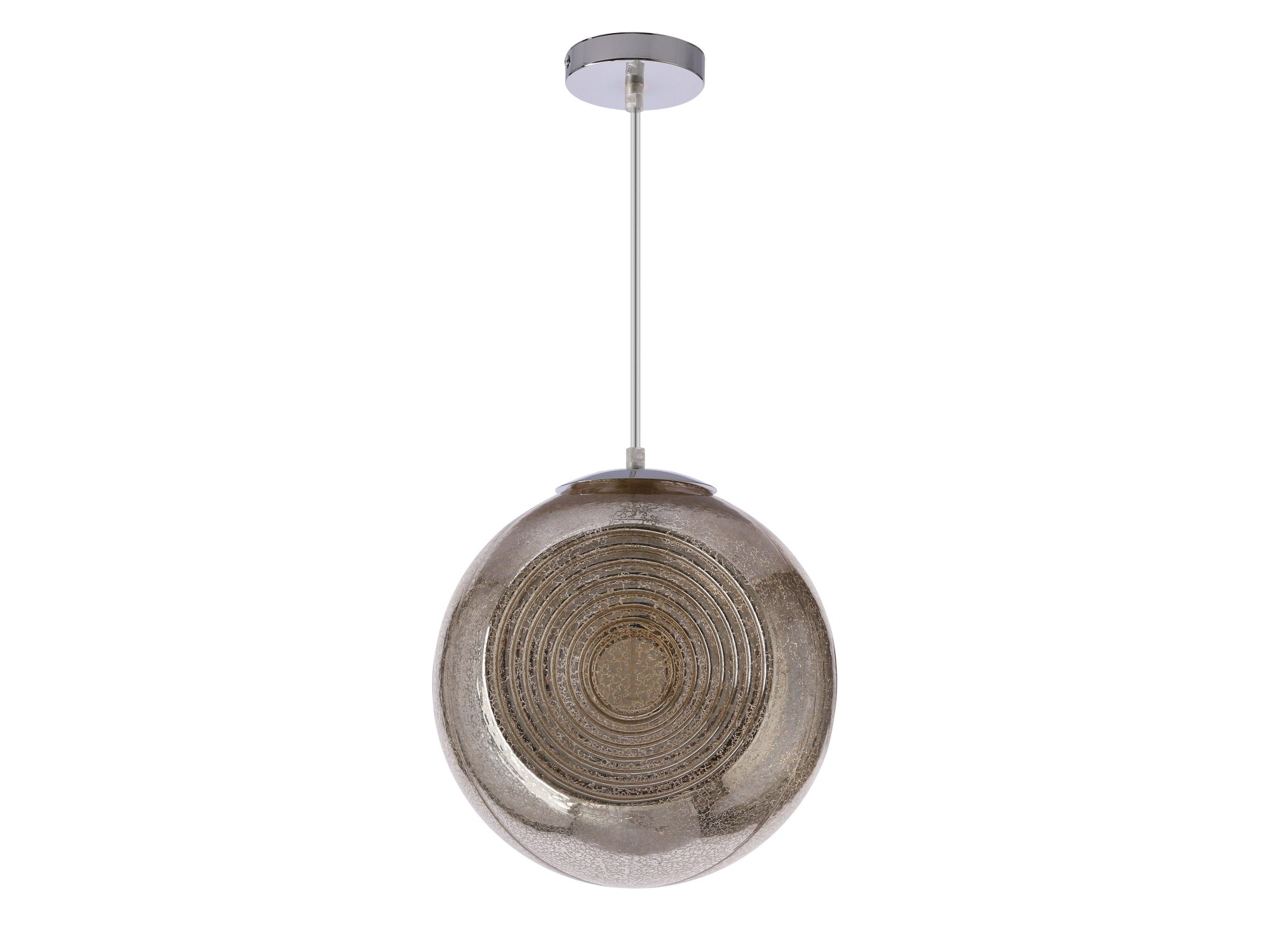 Lampa wisząca Helaveta w kolorze patyny, szklany klosz na białym tle