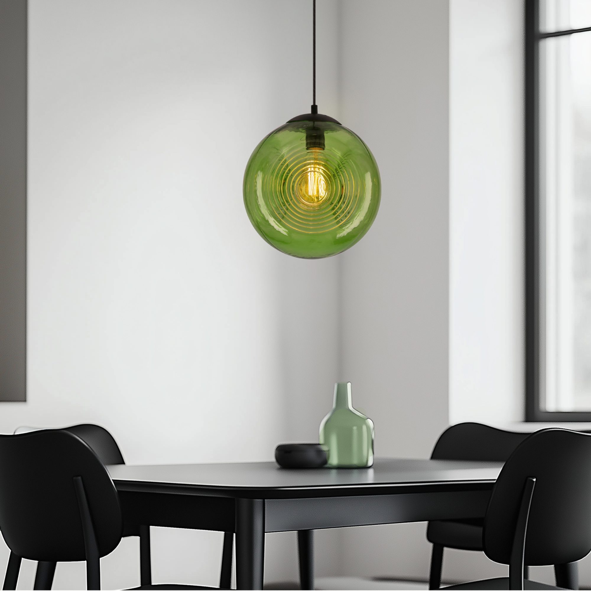 Lampa wisząca Helaveta zielona w aranżacji wnętrza