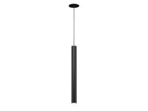 Miniaturka 5 - Czarna lampa wisząca Helia 40 LED z płaską rozetą wpuszczaną i pełnym zwisem