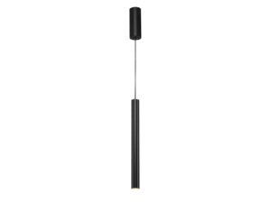 Miniaturka 5 - Lampa wisząca Helia 40 LED czarna z cylindrycznym kloszem, całą rozetą i zawieszeniem