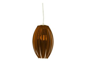 Miniaturka 5 - Lampa wisząca Helodio z brązowym akrylowym kloszem z pionowych pasów