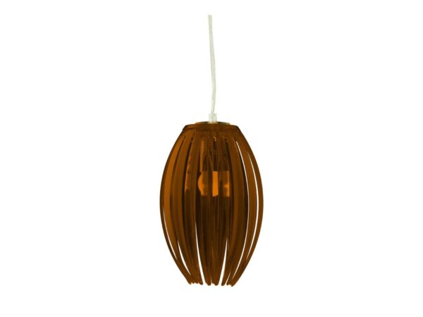 Lampa wisząca Helodio z brązowym akrylowym kloszem z pionowych pasów