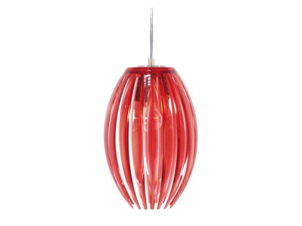 Lampa wisząca Helodio z czerwonym akrylowym kloszem