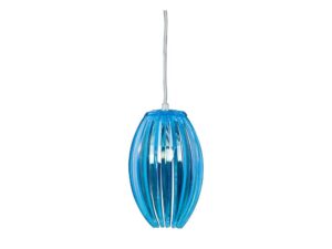 Miniaturka 1 - Niebieska lampa wisząca Helodio z ażurowym kloszem akrylowym