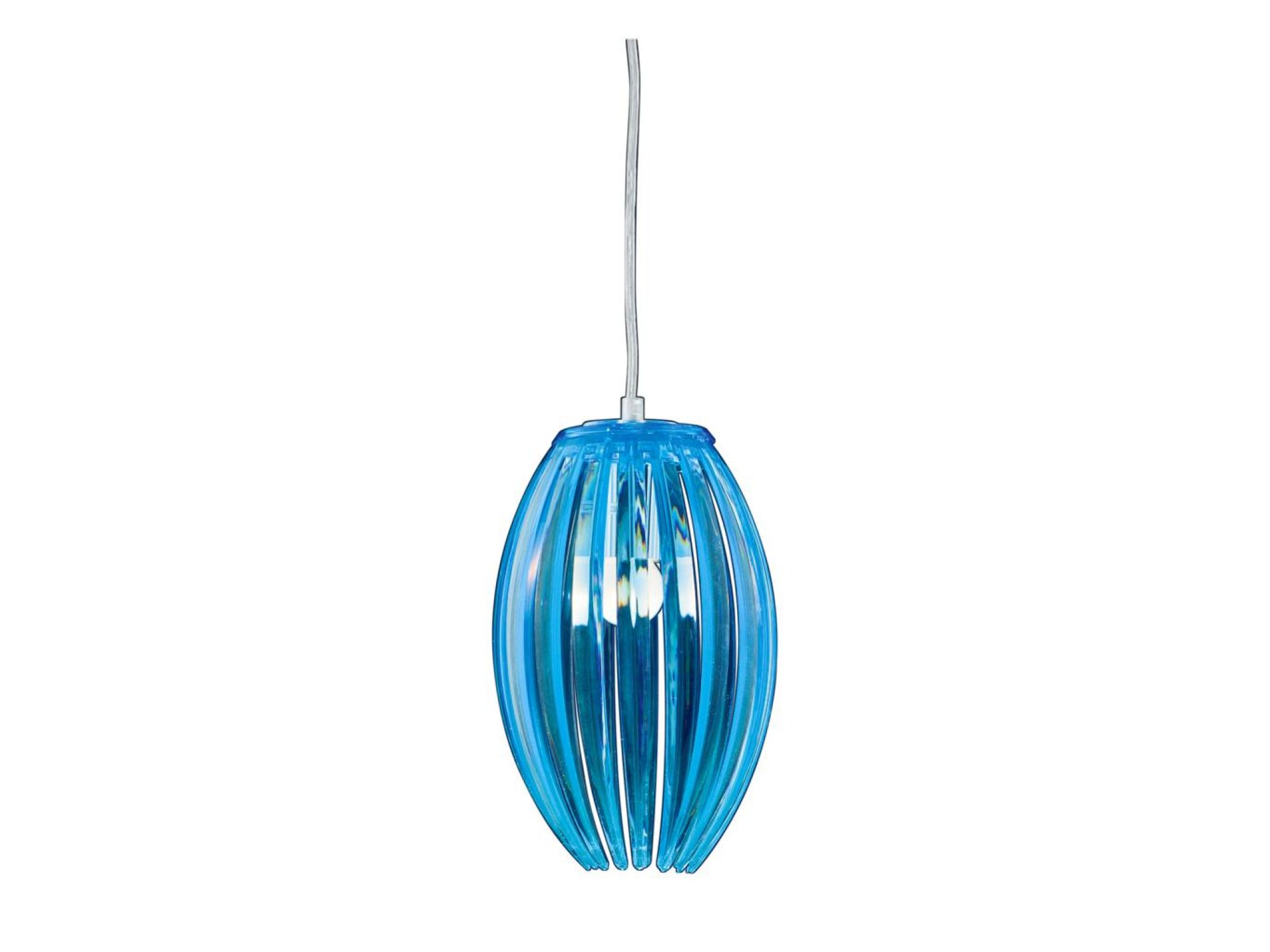 Niebieska lampa wisząca Helodio z ażurowym kloszem akrylowym