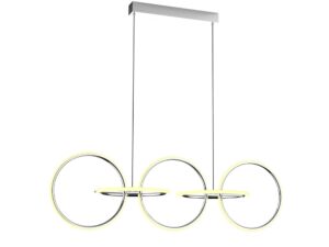 Miniaturka 3 - Lampa wisząca LED Helomo chromowana z pięcioma świetlnymi obręczami