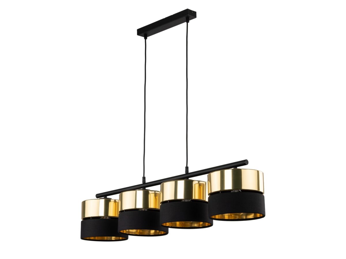 Lampa wisząca Hilton 4-punktowa E27 czarno-złota 94 cm