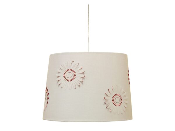 Lampa wisząca Iladira 35 cm z białym abażurem w kwiaty