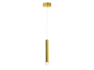 Miniaturka 4 - Lampa wisząca Ilemio złota z jednym cylindrycznym modułem LED na białym tle