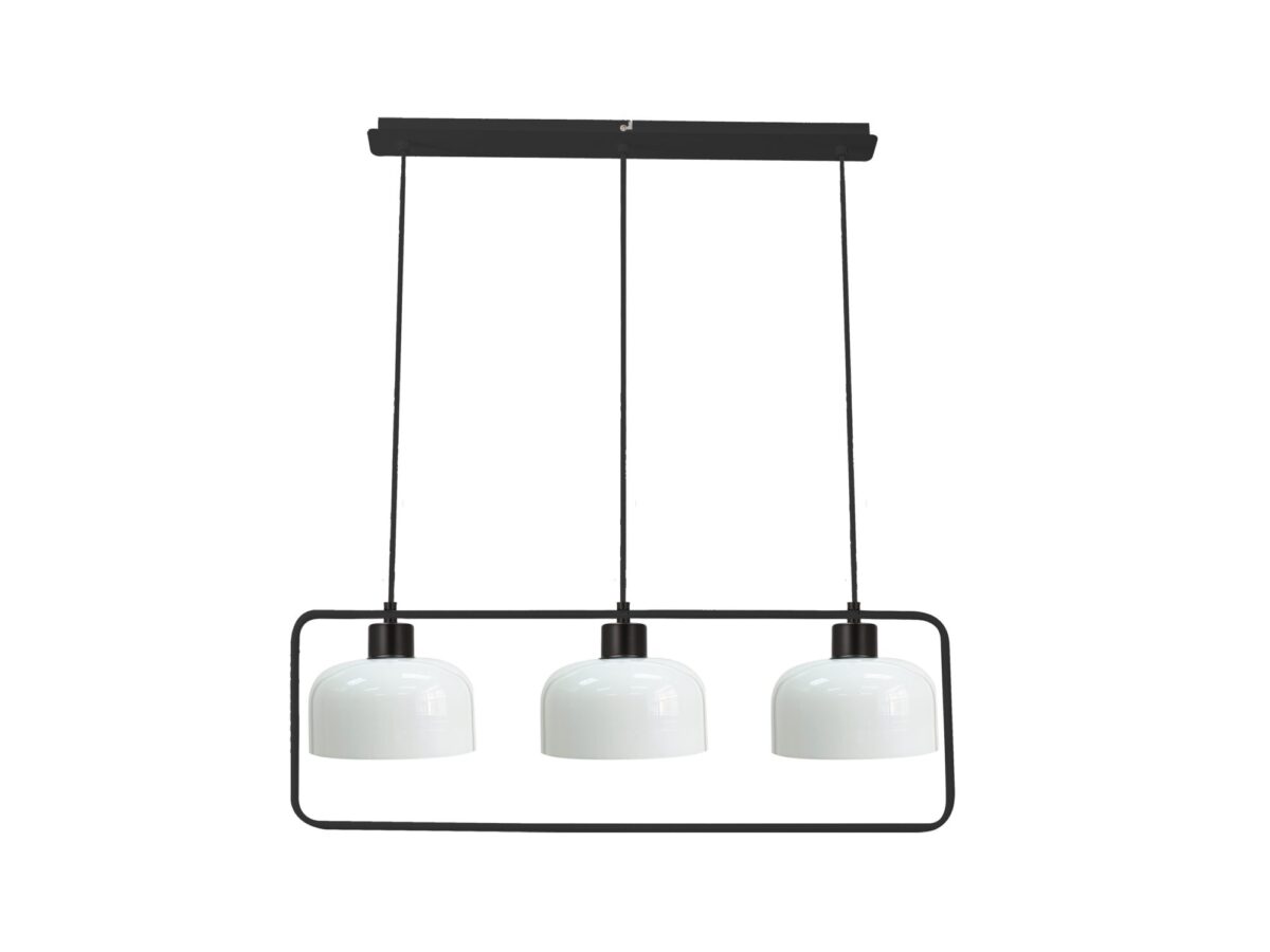 Lampa wisząca Ilitona 3-punktowa z białymi kloszami