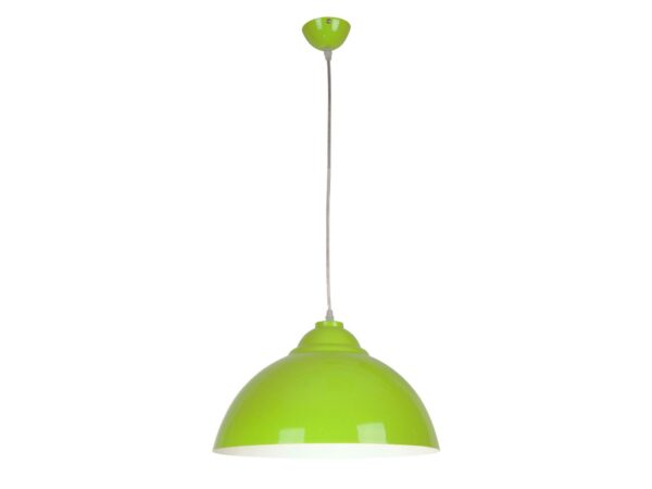 Lampa wisząca Ilovora z zielonym kopułowym kloszem i rozetą