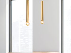 Miniaturka 1 - Złota lampa wisząca Ilvamina 50 cm w pomieszczeniu