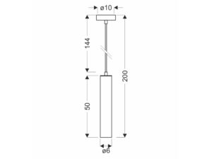 Miniaturka 3 - Rysunek techniczny wymiarów złotej lampy wiszącej Ilvamina 50 cm
