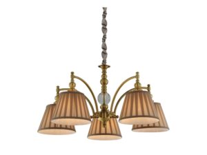 Miniaturka 3 - Lampa wisząca Ilvamina z plisowanym abażurem i konstrukcją w patynie
