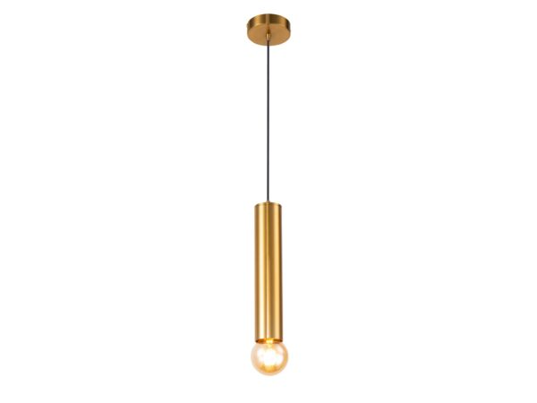 Lampa wisząca Ilvamina złota 30 cm, pojedyncza metalowa oprawa na białym tle
