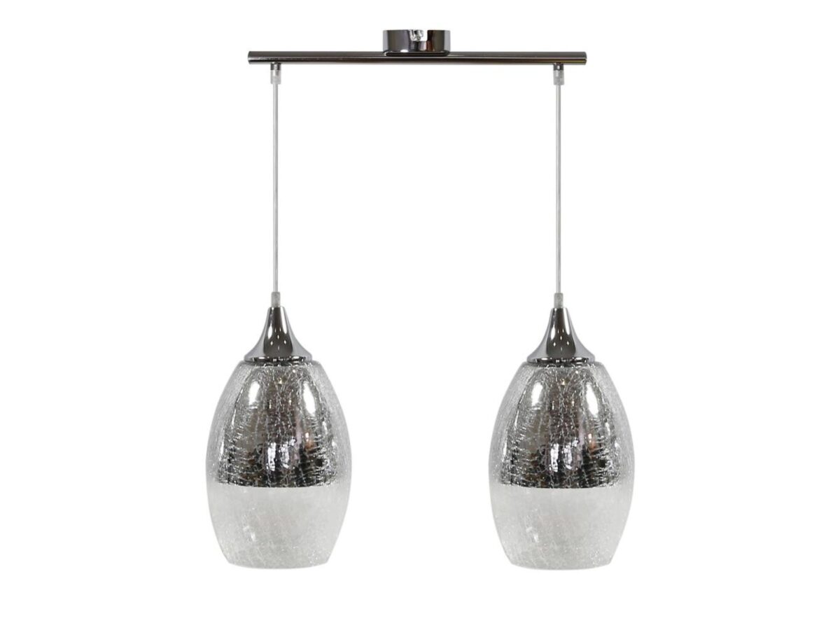 Lampa wisząca Ilvatio 2-punktowa 40 cm srebrna