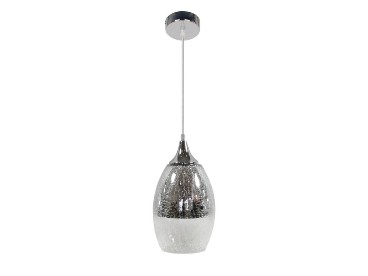 Lampa wisząca szklana Ilvatio 16 cm srebrna E27