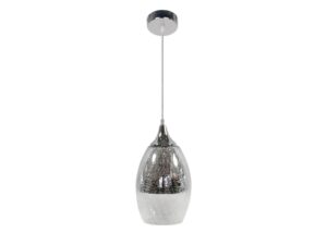 Miniaturka 2 - Srebrna lampa wisząca Ilvatio 16 cm z dwukolorowym szklanym kloszem na białym tle