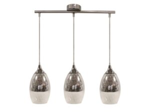 Miniaturka 2 - Lampa wisząca Ilvatio z trzema szklanymi kloszami o metalicznym wykończeniu