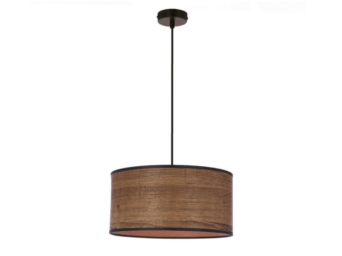 Lampa wisząca Ilvetia z rattanowym abażurem 30 cm czarny