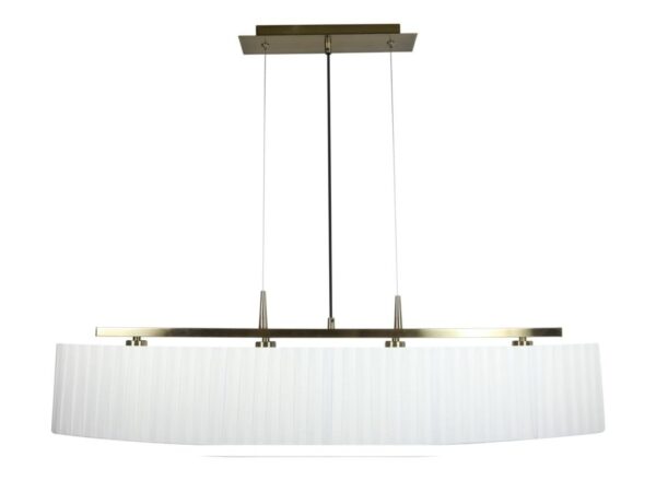 Lampa wisząca Ilvideta w kolorze patyny z czterema białymi abażurami z organzy