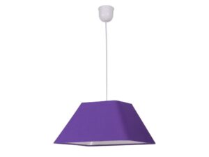 Miniaturka 2 - Fioletowa lampa wisząca Ilvirino z tkaninowym abażurem