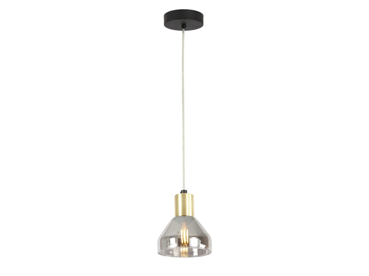 Lampa wisząca Ilvomino 11 cm z przydymionym kloszem