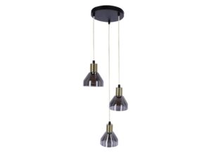 Miniaturka 3 - Okrągła lampa wisząca Ilvomino z trzema kloszami na białym tle