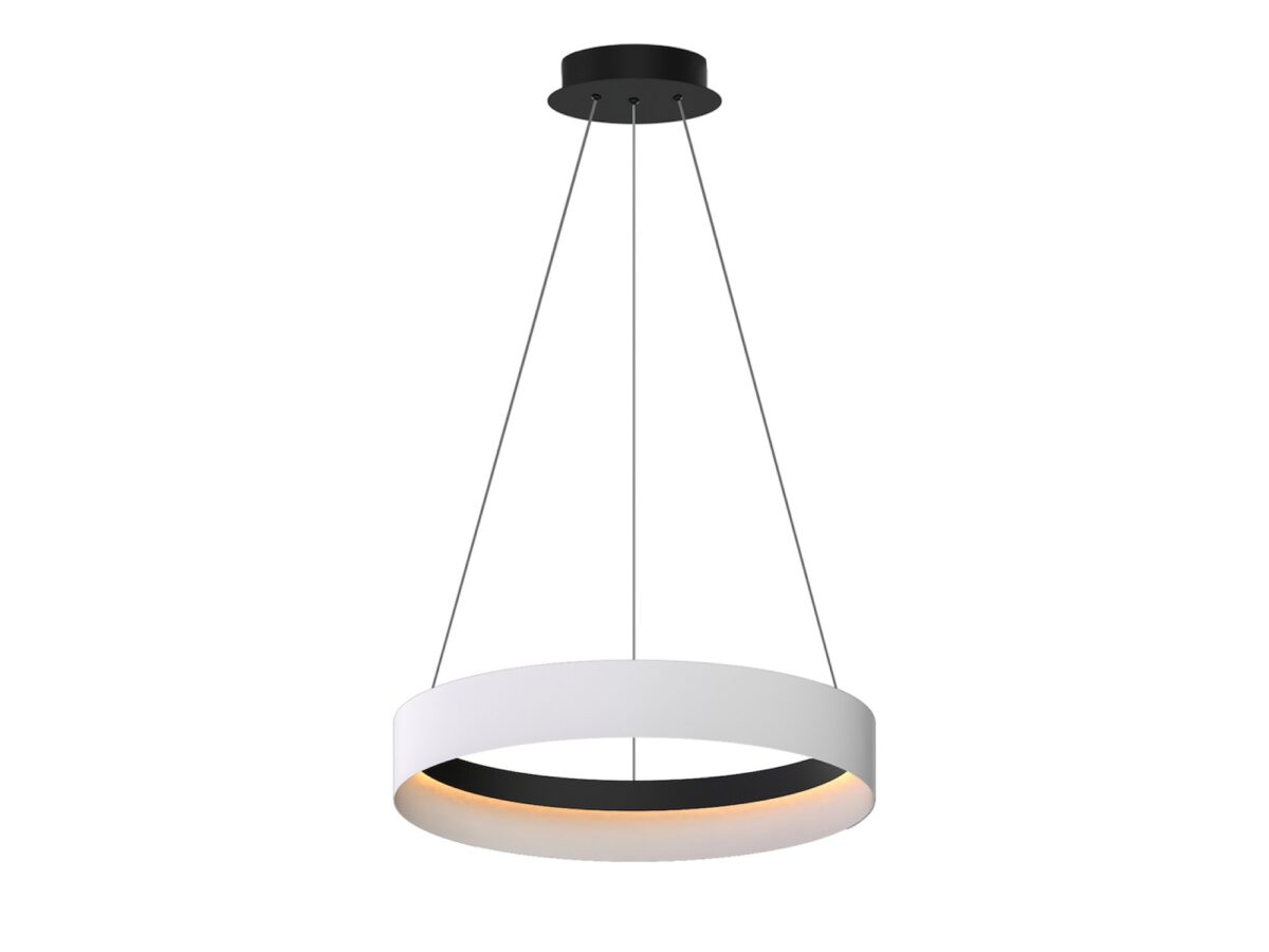 Lampa wisząca LED 52 W Ilvota 60 cm biało-czarna