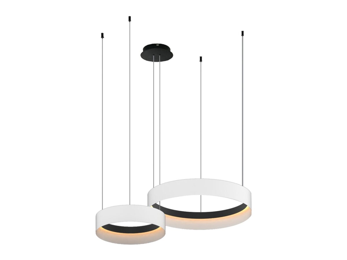 Lampa wisząca LED 72 W Ilvota 86 cm biało-czarna