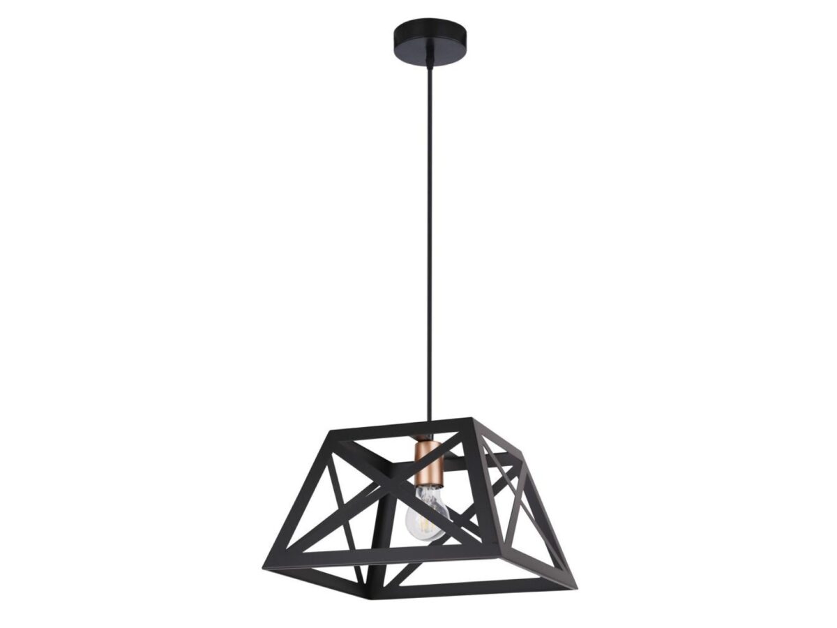 Lampa wisząca geometryczna Ilvotia 32 cm czarna