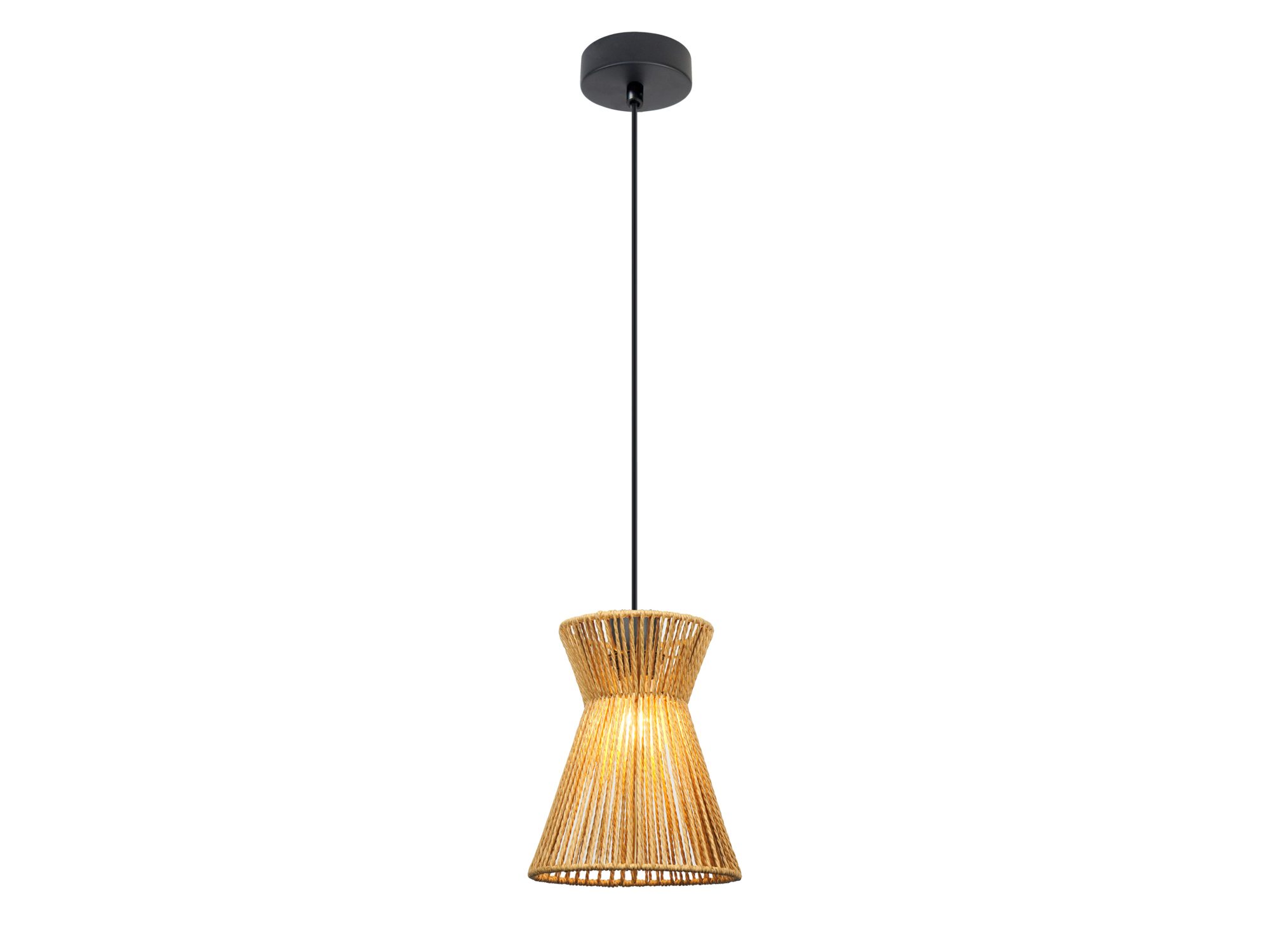Lampa wisząca Isadira abażur klepsydra beżowy papierowy