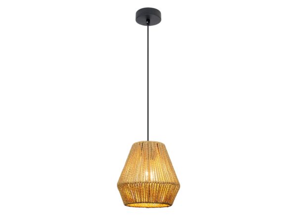Lampa wisząca Isadira geometryczny abażur papierowy beżowy