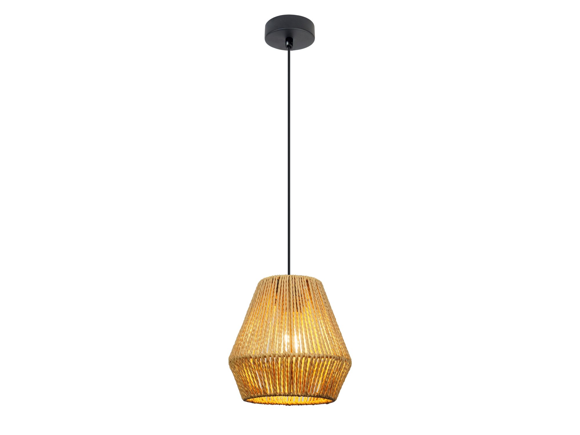 Lampa wisząca Isadira geometryczny abażur papierowy beżowy