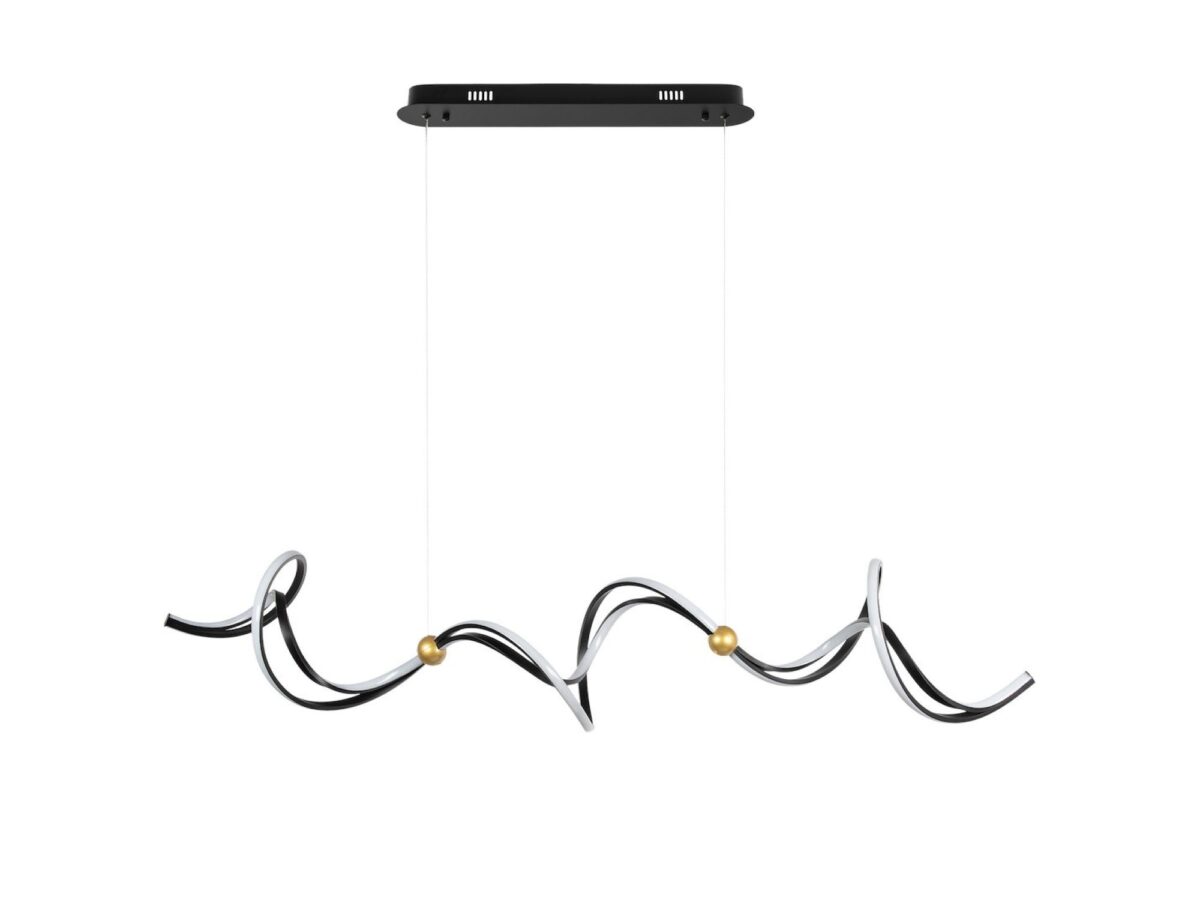 Lampa wisząca Isareta LED 55 W czarno-złota 140 cm