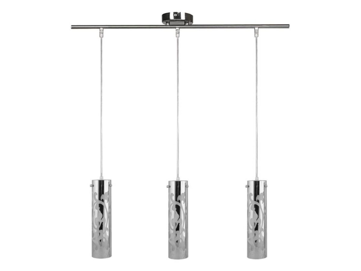 Lampa wisząca Isatira 3-punktowa z ażurowymi kloszami nikiel satynowy