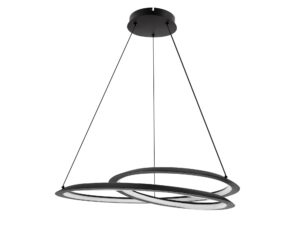 Miniaturka 3 - Lampa wisząca Isaveta czarna z białą osłonką na białym tle