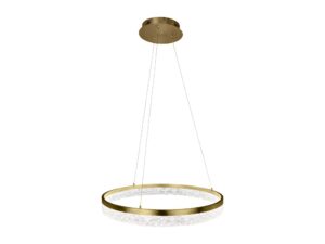 Miniaturka 7 - Złota lampa wisząca Isedia LED 25 W z jednym podświetlanym pierścieniem na białym tle