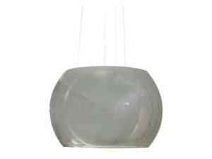 Miniaturka 3 - Lampa wisząca Iselano chromowa z zaokrąglonym szklanym kloszem