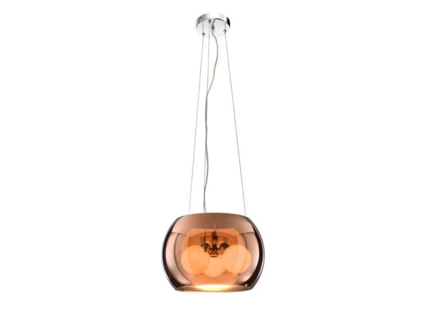 Lampa wisząca Iselano złota ze szklanym kloszem i trzema punktami G9