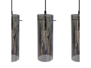 Miniaturka 1 - Lampa wisząca Isenio 3 × E27 70 cm czarna – zdjęcie 2