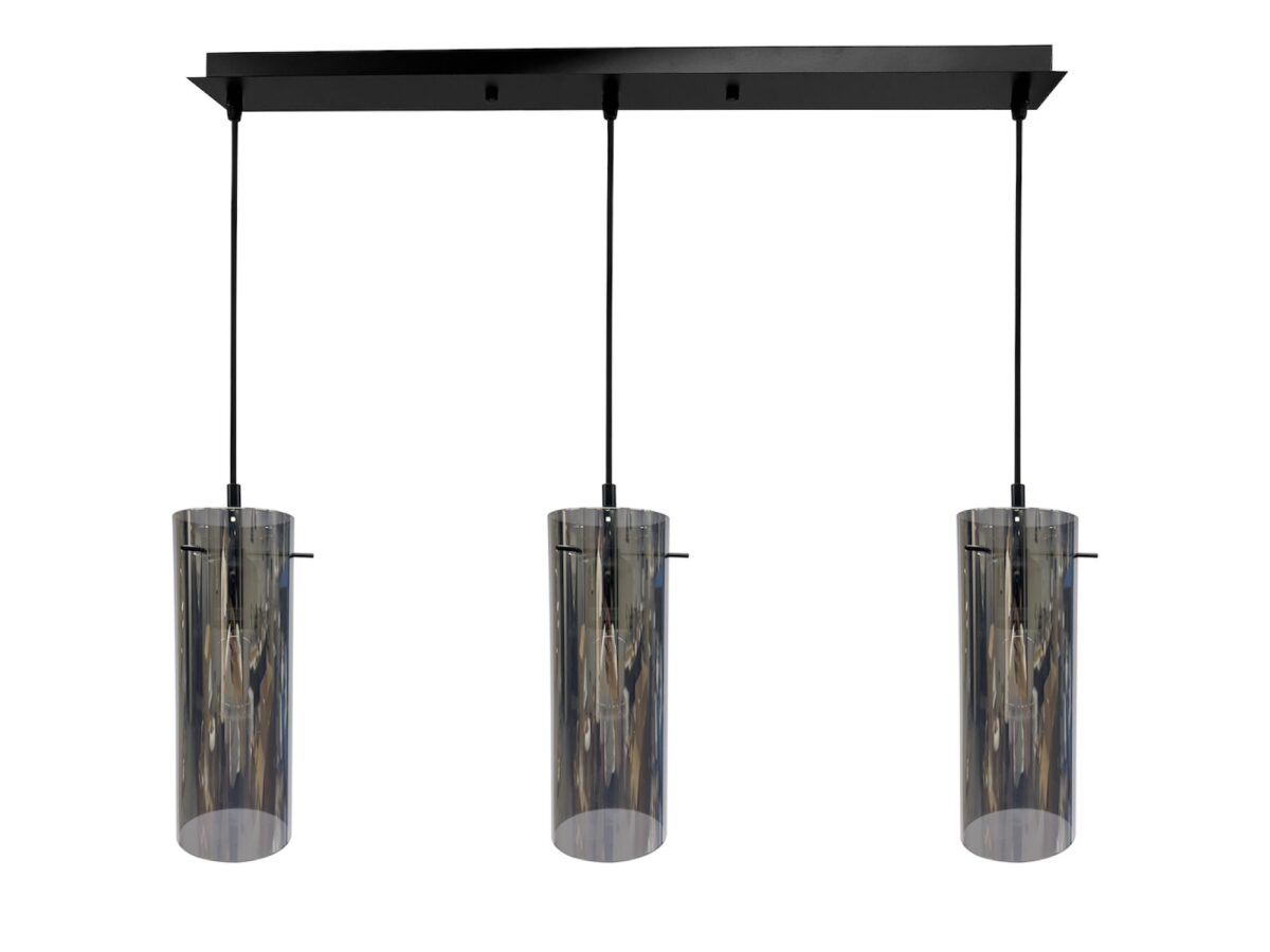 Lampa wisząca Isenio 3 × E27 70 cm czarna