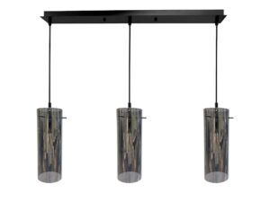 Miniaturka 4 - Lampa wisząca Isenio 3 × E27 70 cm czarna