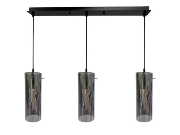 Lampa wisząca Isenio 3 × E27 70 cm czarna